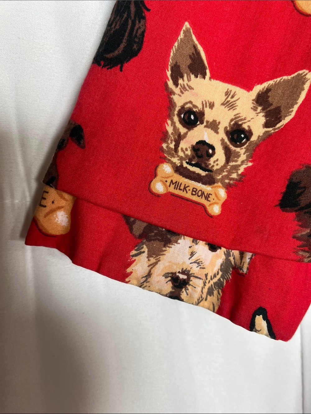 Nick & Nora x Milk-Bone Dog Face Print Red Cotton Robe Women’s Small - Picture 7 of 9